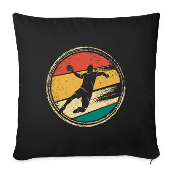 Handball Handball Player Retro Handball Player - Sofa pillowcase 17,3'' x 17,3'' (45 x 45 cm) - black - Front