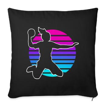 Handball Handball Joueur de handball féminin - Housse de coussin décorative 45 x 45 cm - noir - Devant