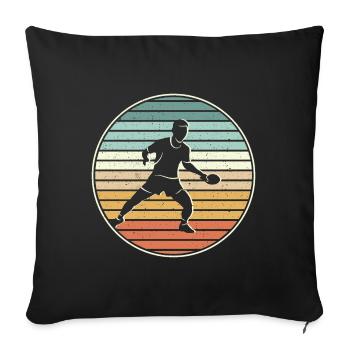 Table tennis player Ping Pong Vintage Table Tennis - Sofa pillowcase 17,3'' x 17,3'' (45 x 45 cm) - black - Front