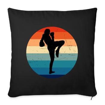 Thai Boxer Women Muay Thai Thai Boxing Thaiboxing - Sofa pillowcase 17,3'' x 17,3'' (45 x 45 cm) - black - Front
