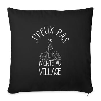 J'peux pas je monte au village - Housse de coussin décorative 45 x 45 cm - noir - Devant