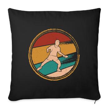 Tischtennisspieler Ping Pong Spieler Tischtennis - Sofakissenbezug 45 x 45 cm - Schwarz - Vorne