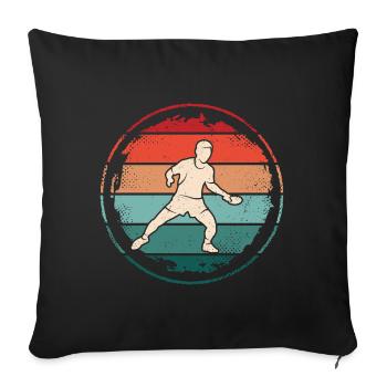 Tischtennis Ping Pong Spieler Tischtennisspieler - Sofakissenbezug 45 x 45 cm - Schwarz - Vorne