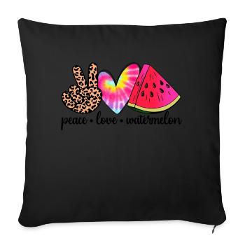 Peace Love - Sofa pillowcase 17,3'' x 17,3'' (45 x 45 cm) - black - Front