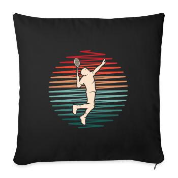 Badminton player Badminton - Sofa pillowcase 17,3'' x 17,3'' (45 x 45 cm) - black - Front