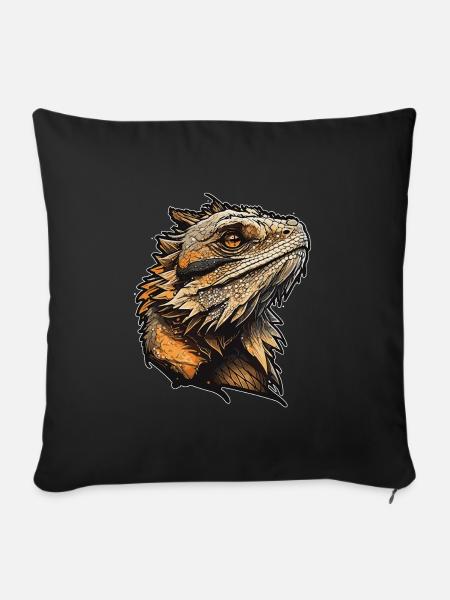 Bartagame - Sofakissenbezug 45 x 45 cm - Schwarz