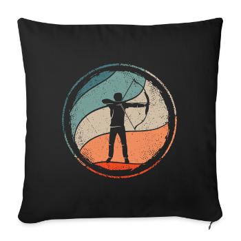 Archer Tir à l’arc Tir à l’arc - Housse de coussin décorative 45 x 45 cm - noir - Devant