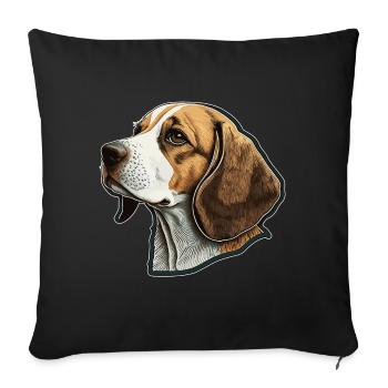 Beagle - Sofakissenbezug 45 x 45 cm - Schwarz - Vorne