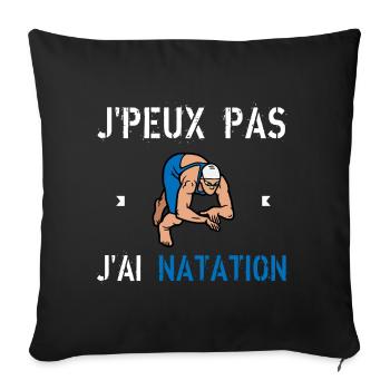 J'Peux Pas J'Ai natation - Housse de coussin décorative 45 x 45 cm - noir - Devant