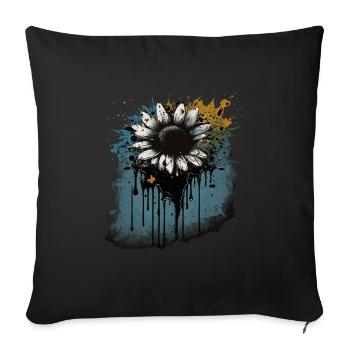 Gänseblümchen - Sofakissenbezug 45 x 45 cm - Schwarz - Vorne