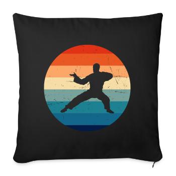 Kung Fu Wushu Damen Kampfsport Herren Kungfu - Sofakissenbezug 45 x 45 cm - Schwarz - Vorne