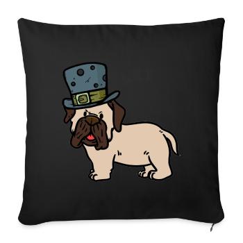 Gift Idea Dog Owner Pug Hat Mister Sir - Sofa pillowcase 17,3'' x 17,3'' (45 x 45 cm) - black - Front