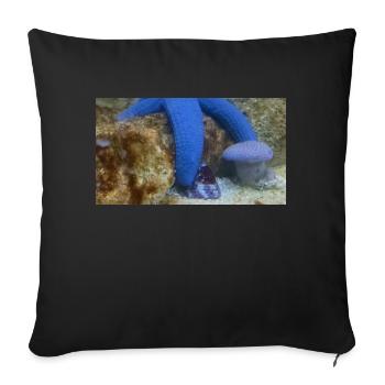 Blauer Seestern - Sofakissenbezug 45 x 45 cm - Schwarz - Vorne