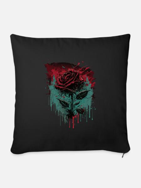 Rose - Sofakissenbezug 45 x 45 cm - Schwarz