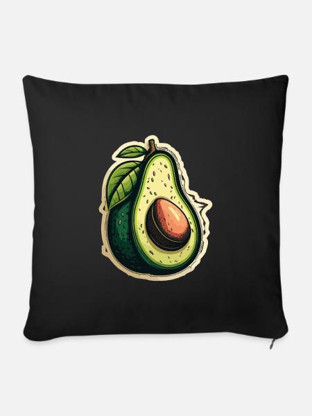 Avocado - Sofakissenbezug 45 x 45 cm - Schwarz