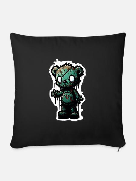 Zombie Teddy - Sofakissenbezug 45 x 45 cm - Schwarz