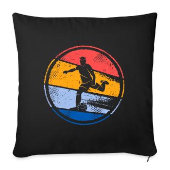 Footballer Vintage Football Player Football Player - Sofa pillowcase 17,3'' x 17,3'' (45 x 45 cm) - black - Front