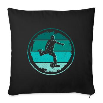 Footballer Player Retro Football Player Football - Sofa pillowcase 17,3'' x 17,3'' (45 x 45 cm) - black - Front