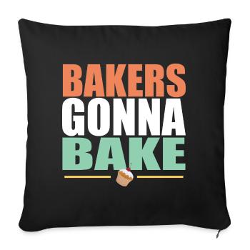 Backen Bäcker gehen zum Backen - Sofakissenbezug 45 x 45 cm - Schwarz - Vorne