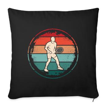 Joueur de tennis Entraîneur de tennis Joueur de tennis vintage - Housse de coussin décorative 45 x 45 cm - noir - Devant