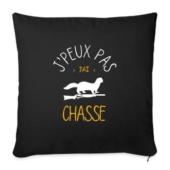 J'Peux Pas J'Ai Chasse - Housse de coussin décorative 45 x 45 cm - noir - Devant