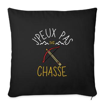 J'peux pas j'ai chasse - Housse de coussin décorative 45 x 45 cm - noir - Devant