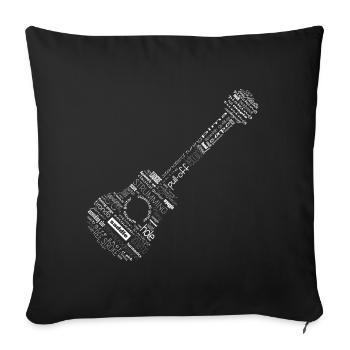 Guitar in words - Sofa pillowcase 17,3'' x 17,3'' (45 x 45 cm) - black - Front