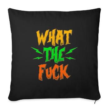 Drôle WTF What the fuck gift - Housse de coussin décorative 45 x 45 cm - noir - Devant