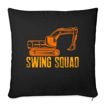 swing squad Design for a excavator operator - Sofa pillowcase 17,3'' x 17,3'' (45 x 45 cm) - black - Front