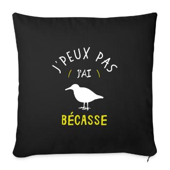 J'peux pas j'ai bécasse - Housse de coussin décorative 45 x 45 cm - noir - Devant