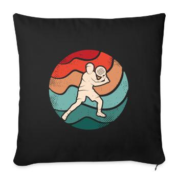 Padel tennis player retro Padel player Padel - Sofa pillowcase 17,3'' x 17,3'' (45 x 45 cm) - black - Front