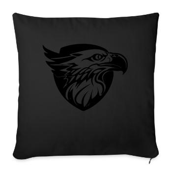 Adlerkopf im Profil - Sofakissenbezug 45 x 45 cm - Schwarz - Vorne
