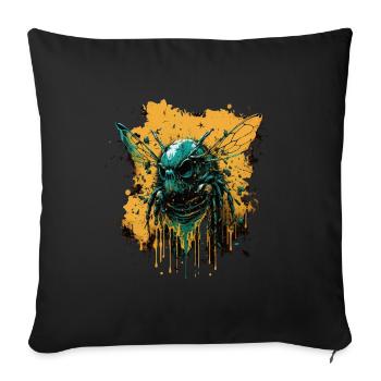 Gruselige Horrorbiene - Sofakissenbezug 45 x 45 cm - Schwarz - Vorne