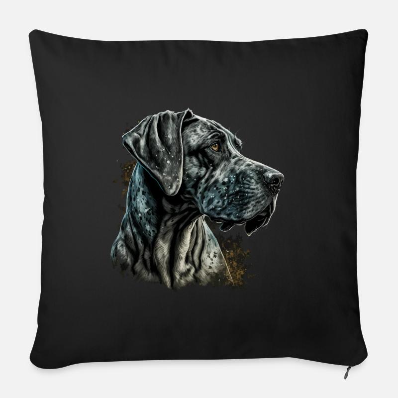 Deutsche Dogge - Sofakissenbezug 45 x 45 cm - Schwarz