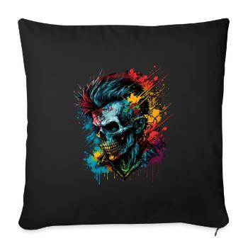 Apocalyptique Rainbow Punk Zombie - Housse de coussin décorative 45 x 45 cm - noir - Devant