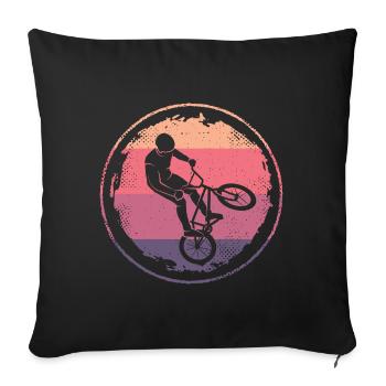 BMX Rider Cyclist Vintage Bicycle BMX - Sofa pillowcase 17,3'' x 17,3'' (45 x 45 cm) - black - Front