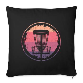 Discgolfer retro Discgolf Spieler Frauen Disc Golf - Sofakissenbezug 45 x 45 cm - Schwarz - Vorne