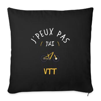 J'Peux Pas J'Ai VTT - Housse de coussin décorative 45 x 45 cm - noir - Devant