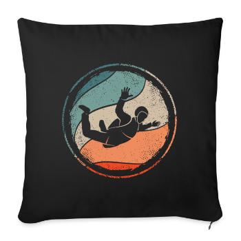Skydiver Fallschirmspringer Retro Skydiving - Sofakissenbezug 45 x 45 cm - Schwarz - Vorne