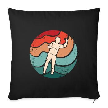 Joueur de fléchettes Jeu de fléchettes Joueur de fléchettes - Housse de coussin décorative 45 x 45 cm - noir - Devant