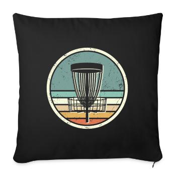 Disc Golf vintage Discgolf Spieler Discgolfer - Sofakissenbezug 45 x 45 cm - Schwarz - Vorne