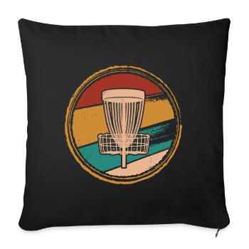 Disc Golf retro Discgolf Spieler Discgolfer - Sofakissenbezug 45 x 45 cm - Schwarz - Vorne