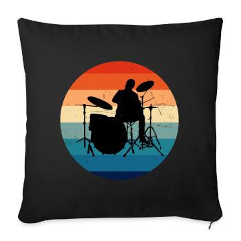 Percussionist Drummer Drums Playing Drums - Sofa pillowcase 17,3'' x 17,3'' (45 x 45 cm) - black - Front