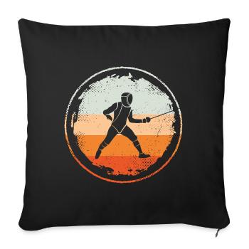 Fencing Retro Fencing Sport épée fencer - Sofa pillowcase 17,3'' x 17,3'' (45 x 45 cm) - black - Front