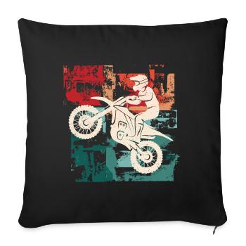 Moto Motard Motorsport Dirtbike Motocross - Housse de coussin décorative 45 x 45 cm - noir - Devant