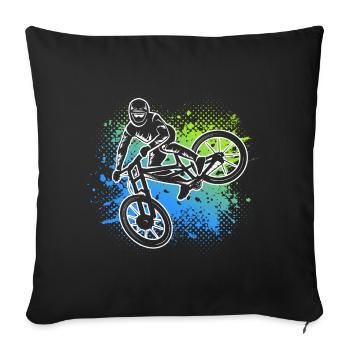 Vélo de montagne Vélo de montagne Vélo de montagne - Housse de coussin décorative 45 x 45 cm - noir - Devant