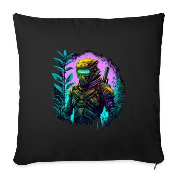 Ninja Cyber Warrior Samurai Cadeau - Housse de coussin décorative 45 x 45 cm - noir - Devant