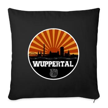 Wuppertal Retro Skyline - Sofakissenbezug 45 x 45 cm - Schwarz - Vorne
