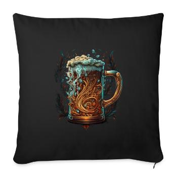 Biertrinken - Sofakissenbezug 45 x 45 cm - Schwarz - Vorne