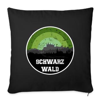 Schwarzwald Skyline - Sofakissenbezug 45 x 45 cm - Schwarz - Vorne